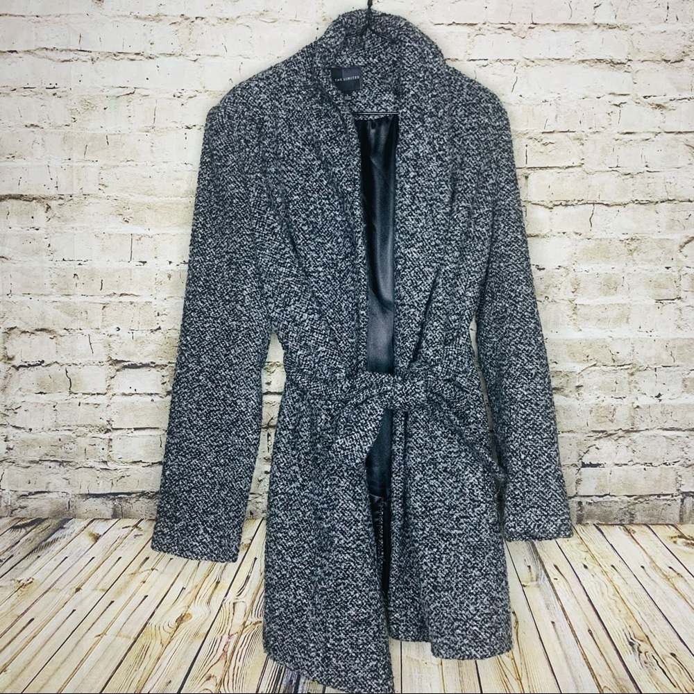 The Limited Heather Gray Tie Waist Coat size Large